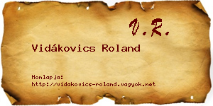 Vidákovics Roland névjegykártya