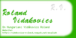 roland vidakovics business card