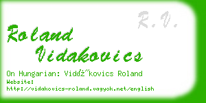 roland vidakovics business card